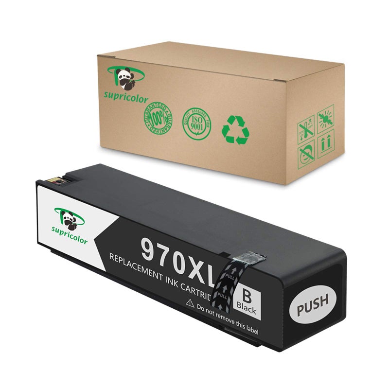 Supricolor Replacement 970xl Black Ink Cartirdges, 970 970 XL Ink Compatible Officejet Pro X576dw X476dw X476dn X451dn X451dw - Image 1